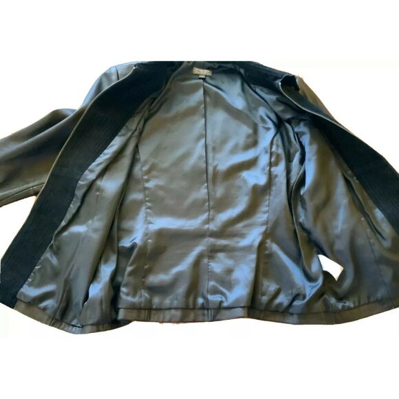 Classiques Entier Black Leather Jacket With Zip Front & Suede Panels Size 16 - Picture 6 of 7